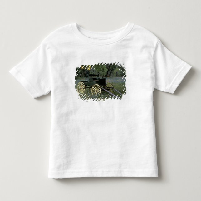 Camiseta De Bebé N.A., EE. UU., Texas, Devine, Viejo vagón y (Anverso)