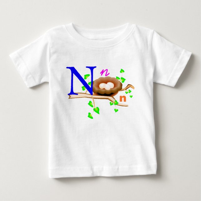 Camiseta De Bebé N - Colección de monogramas (Anverso)