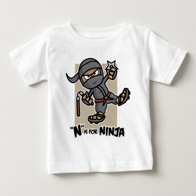 Camiseta De Bebé "N" es para Ninja Toddler Long Sleeve (Anverso)