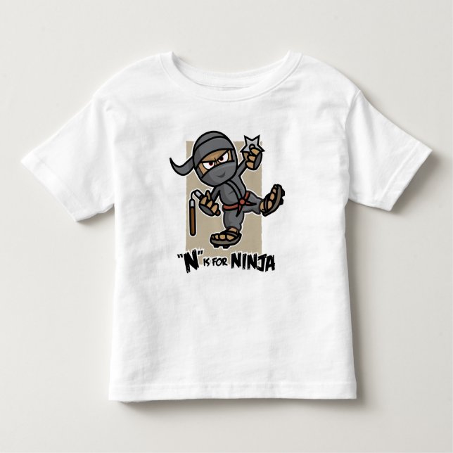 Camiseta De Bebé "N" es para Ninja Toddler T-Shirt (Anverso)