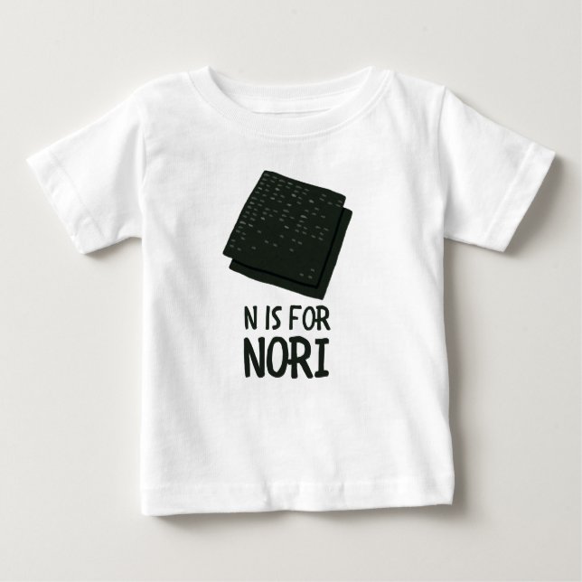 Camiseta De Bebé N es para NORI Green Veggie Alphabet N (Anverso)