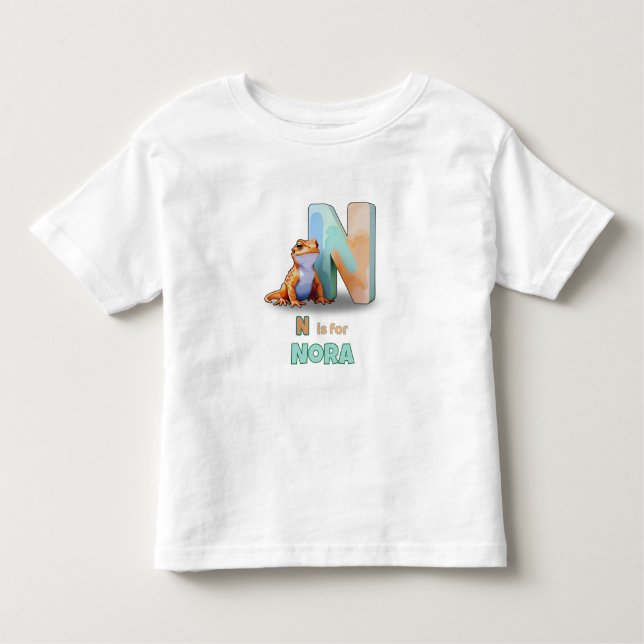 Camiseta De Bebé N is for Nora - Personalized Toddler Tee (Anverso)