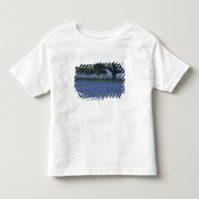 Camiseta De Bebé NA, Texas, Devine, Roble y bonetes azules (Anverso)