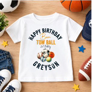 Camiseta De Bebé Nacido 2 Ball Sport niño temático segundo Fiesta d