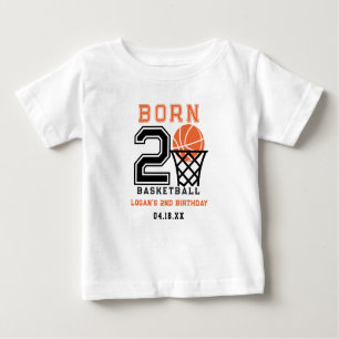Camiseta De Bebé Nacido en 2 Baloncesto   Segundo cumpleaños de Spo