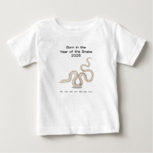 Camiseta De Bebé Nacido en el año de la serpiente Rótulo Zodiac 202