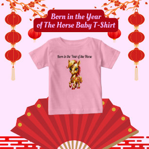 Camiseta de bebé Nacido en el Año del Caballo