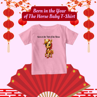 Camiseta de bebé Nacido en el Año del Caballo