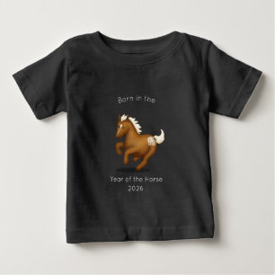 Camiseta De Bebé Nacido en el Año del Caballo Negro