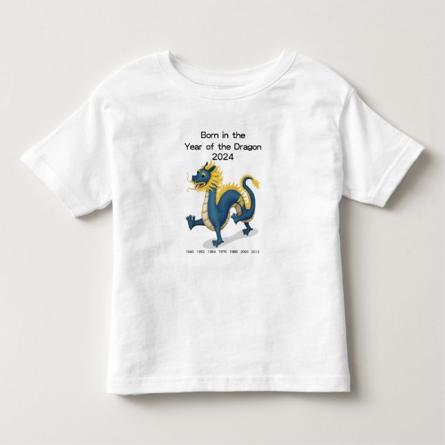 Camiseta De Bebé Nacido en el año del dragón 2024 Zodiaco chino (Anverso)