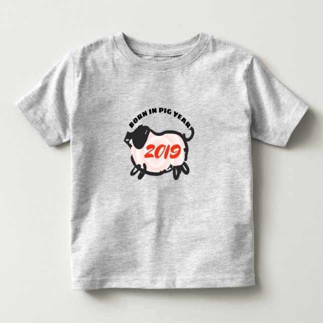 Camiseta De Bebé Nacido en el año del personalizado de cerdo chino, (Anverso)
