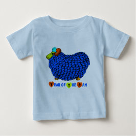 Camiseta De Bebé Nacido en Ram Goat Year Blue Bodysuit