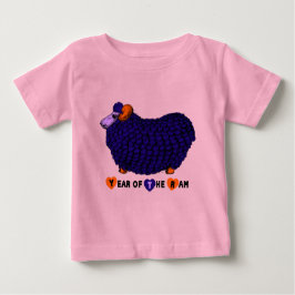Camiseta De Bebé Nacido en Ram Goat Year Purple Bodysuit