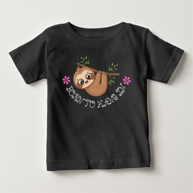 Camiseta De Bebé Nacido para colgar | Funny Hanging Sloth Template (Anverso)