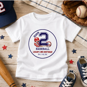 Camiseta De Bebé Nacido para el Béisbol Cumpleaños de Niño Tema D