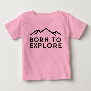 Camiseta De Bebé Nacido Para Explorar Contorno Minimalista De Monta