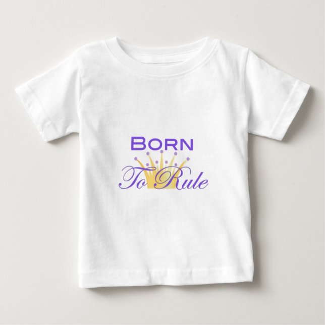 Camiseta De Bebé Nacido para gobernar con una corona tímida (Anverso)
