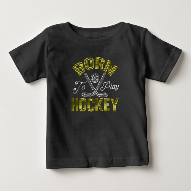 Camiseta De Bebé Nacido para jugar al hockey (Anverso)