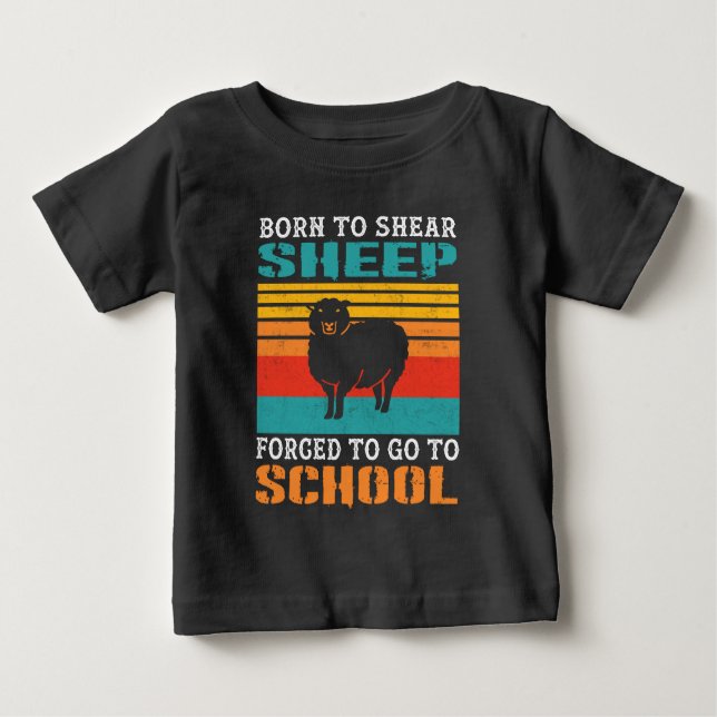 Camiseta De Bebé Nacido Para Oír Oveja Forzada A Ir A Regalo Escola (Anverso)