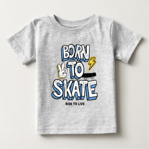 Camiseta De Bebé Nacido para patinar en bicicleta para vivir