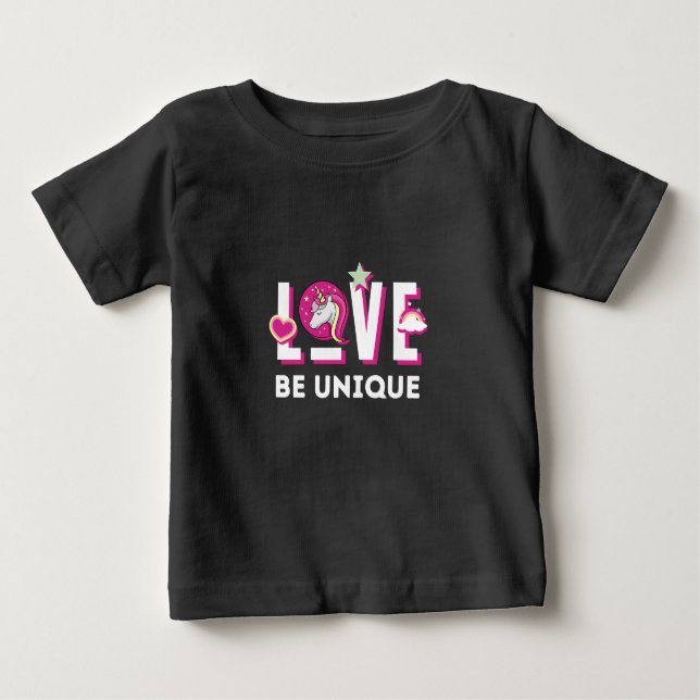 Camiseta De Bebé Nacido para ser un animal de unicornio mágico (Anverso)