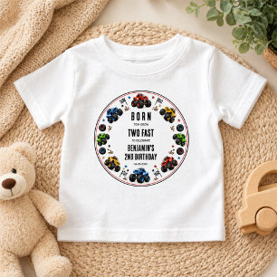 Camiseta De Bebé Nacidos para Crecer Dos Camiones Monstruo Rápidos 