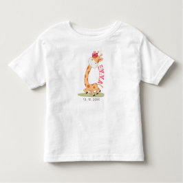 Camiseta De Bebé Nacimiento acuático de la jirafa del bebé, Safari 