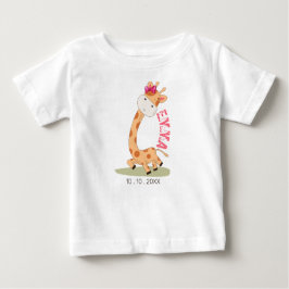 Camiseta De Bebé Nacimiento acuático de la jirafa del bebé, Safari 