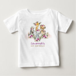 Camiseta De Bebé Nacimiento de animales salvajes Boho Jungle Safari