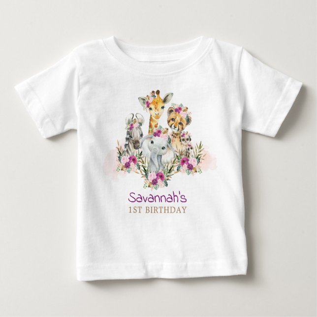 Camiseta De Bebé Nacimiento de animales salvajes Boho Jungle Safari (Anverso)