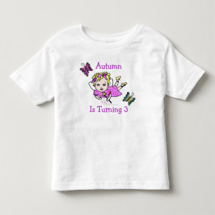 Camiseta De Bebé Nacimiento de hadas y mariposas Edad y nombre