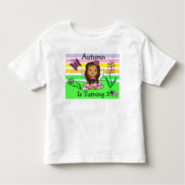 Camiseta De Bebé Nacimiento de hadas y mariposas Edad y nombre