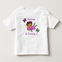Camiseta De Bebé Nacimiento de hadas y mariposas Edad y nombre