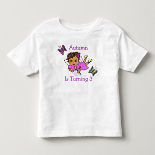 Camiseta De Bebé Nacimiento de hadas y mariposas Edad y nombre