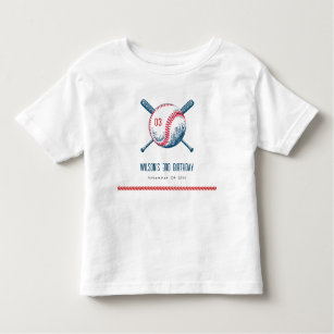 Camiseta De Bebé Nacimiento de la Estrella de Béisbol Rojo de la Ma