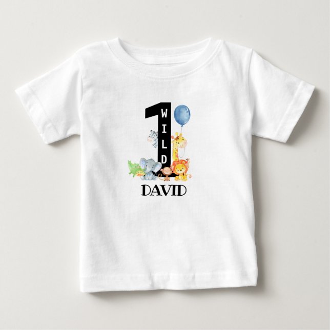 Camiseta De Bebé Nacimiento de niño bebé de animales salvajes de un (Anverso)