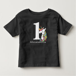 Camiseta De Bebé Nacimiento de Unicornio, edad y nombre, 1 año, niñ