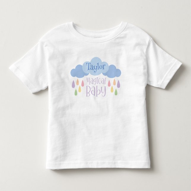 Camiseta De Bebé Nacimiento mágico de bebé pasto Lluvia y Cloud Nom (Anverso)