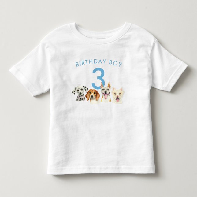 Camiseta De Bebé Nacimiento Niño Acuarela Perros Cachorros (Anverso)