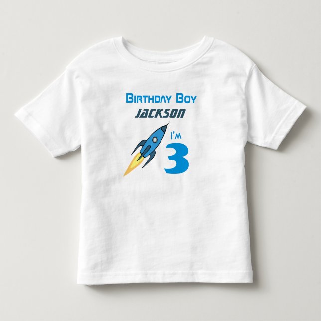 Camiseta De Bebé Nacimiento personalizado del barco de cohete retro (Anverso)
