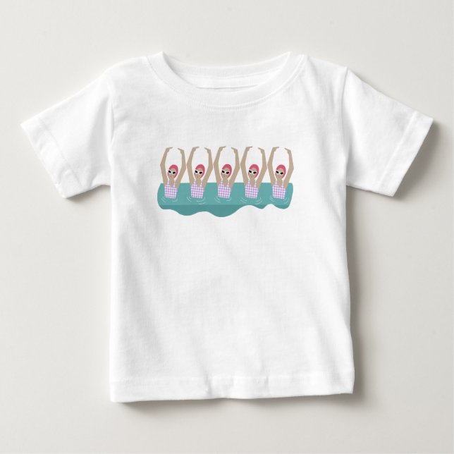 Camiseta De Bebé Nadadores artísticos | Ilustracion artístico de na (Anverso)