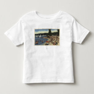 Camiseta De Bebé Nadadores en el baño de la playa de la ensenada