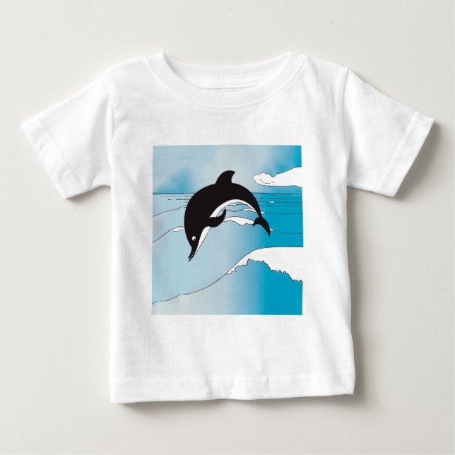 Camiseta De Bebé Nadar Con Delfines (Anverso)