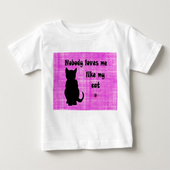 Camiseta De Bebé Nadie Me Ama Como Mi Gato (Anverso)