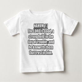 Camiseta De Bebé Nahum 1:7 Verso de la Biblia KJV
