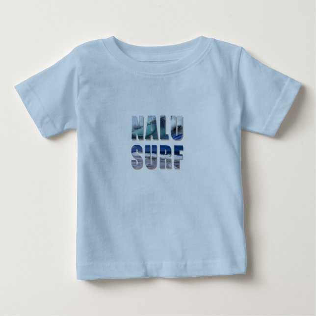 Camiseta De Bebé Nalu-Surf Hawaiian Wave Printeper Creeper (Anverso)