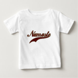 Camiseta De Bebé Namaste Elegante Rojo Burdeos