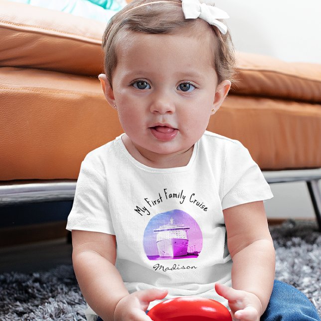 Camiseta De Bebé Name, My First Family Cruise 3mos to 24mos (Subido por el creador)