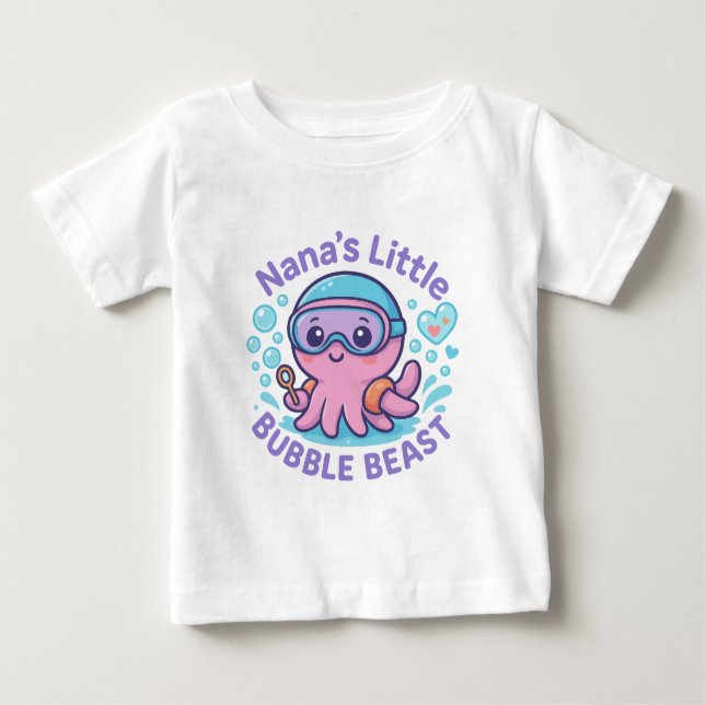 Camiseta De Bebé Nana: La pequeña burbuja de la bestia cute el pulp
