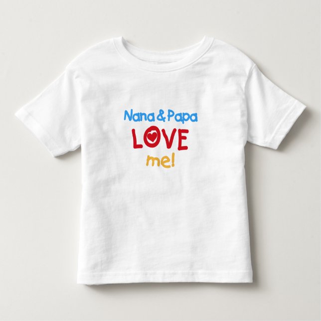 Camiseta De Bebé Nana y papá me aman (Anverso)